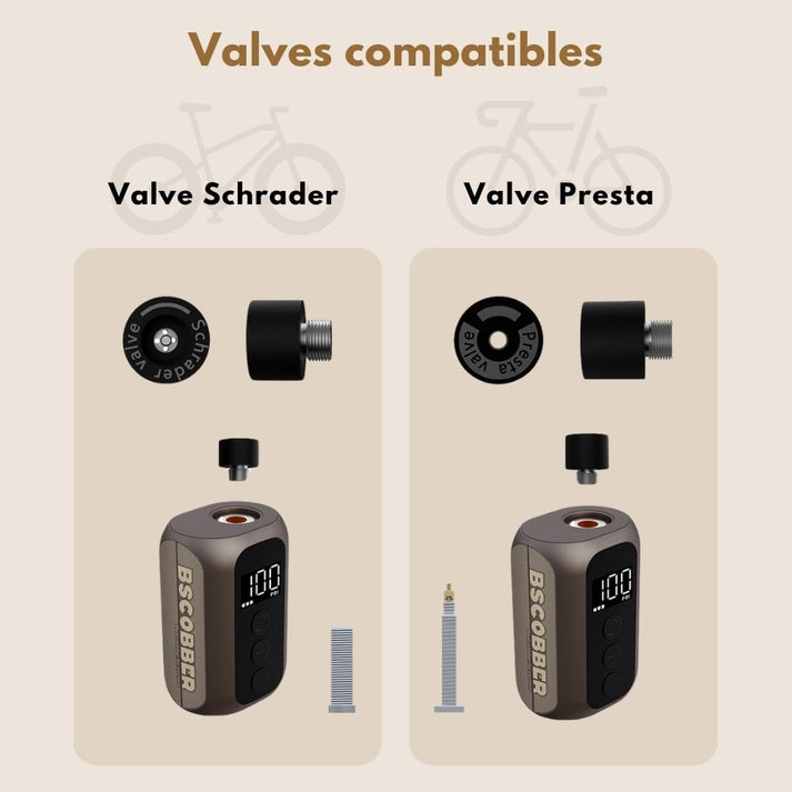 mini pompe electrique pour velo bscobber a5 mini 100psi valves compatibles
