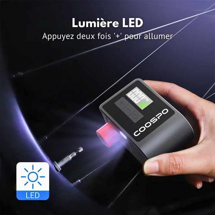 mini pompe electrique pour velo coospo ap b1 120psi led